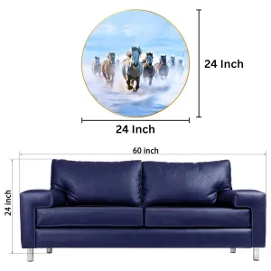 Seven Horses Vastu Painting For Wall Decoration Big Large Size 7 Horse Vastu Frame Golden Framed Painting