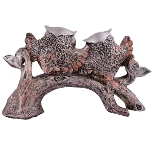 Owl Family on Tree Decorative Bird Showpiece Home Decor