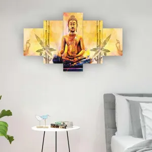 MDF Framed 3D Wall Painting Set of Five  for Home Decoration, Big Size Painting for Living Room