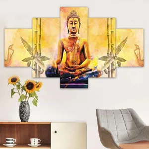 MDF Framed 3D Wall Painting Set of Five  for Home Decoration, Big Size Painting for Living Room