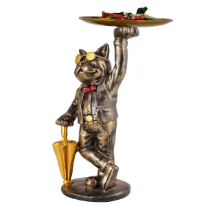 Cool Dog Showpiece with Plate Decorative Home Item