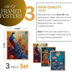 Wall Paintings for Wall Dacoration Large Framed Wall Paintings Set of Three for Living Room