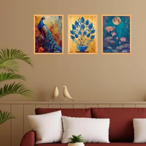 Wall Paintings for Wall Dacoration Large Framed Wall Paintings Set of Three for Living Room