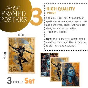 Wall Paintings for Wall Dacoration Large Framed Wall Paintings Set of Three for Living Room