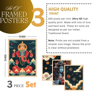 Wall Paintings for Wall Dacoration Large Framed Wall Paintings Set of Three for Living Room