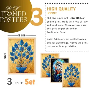 Large Framed Wall Paintings Set of 3 for Living Room