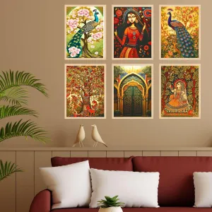 Madhubani Wall Paintings Set of Six for...
