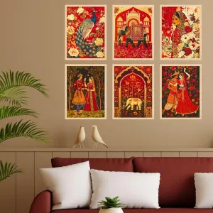 Madhubani Wall Paintings Set of Six for...