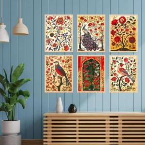 Madhubani Wall Paintings Set of Six for...