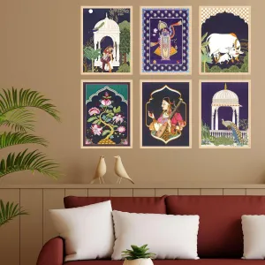 Madhubani Wall Paintings Set of Six for...