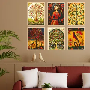 Madhubani Wall Paintings Set of Six for...