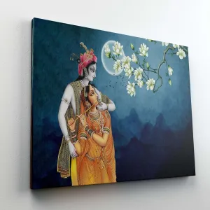 Radha Krishna Paintings For Wall Decoration With Frame Canvas Painting