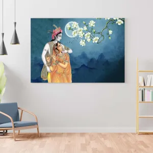 Radha Krishna Paintings For Wall Decoration With Frame Canvas Painting