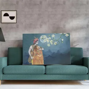 Radha Krishna Paintings For Wall Decoration With Frame Canvas Painting