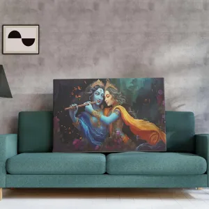Radha Krishna Paintings For Wall Decoration With Frame Canvas Painting