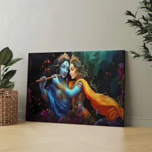 Radha Krishna Paintings For Wall Decoration With Frame Canvas Painting