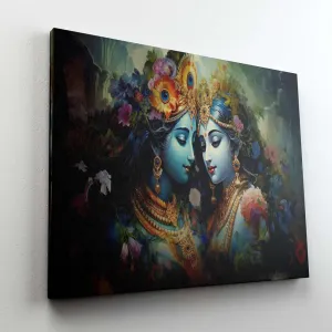 Radha Krishna Paintings For Wall Decoration With Frame Canvas Painting