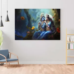 Radha Krishna Paintings For Wall Decoration With Frame Canvas Painting