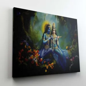 Radha Krishna Paintings For Wall Decoration With Frame Canvas Painting