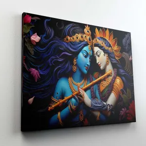 Radha Krishna Paintings For Wall Decoration With Frame Canvas Painting