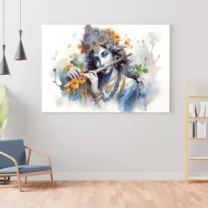 Radha Krishna Paintings For Wall Decoration With Frame Canvas Painting