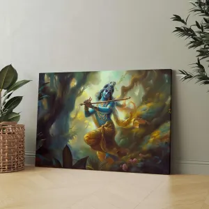 Radha Krishna Paintings For Wall Decoration With Frame Canvas Painting