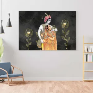 Radha Krishna Paintings For Wall Decoration With Frame Canvas Painting