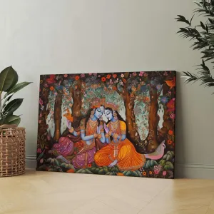 Radha Krishna Paintings For Wall Decoration With Frame Canvas Painting
