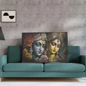 Radha Krishna Paintings For Wall Decoration With Frame Canvas Painting