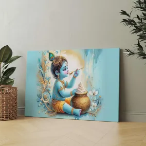 Radha Krishna Paintings For Wall Decoration With Frame Canvas Painting