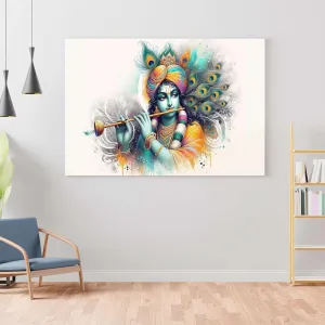 Radha Krishna Paintings For Wall Decoration With Frame Canvas Painting