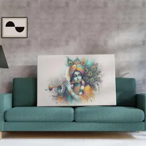 Radha Krishna Paintings For Wall Decoration With Frame Canvas Painting