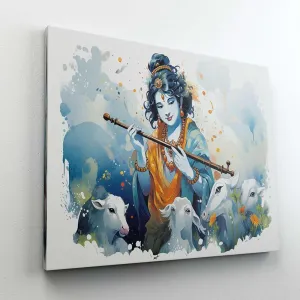 Radha Krishna Paintings For Wall Decoration With Frame Canvas Painting