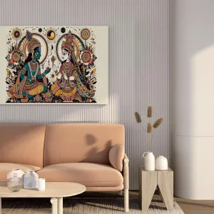 Radha Krishna Canvas Wall Painting with...
