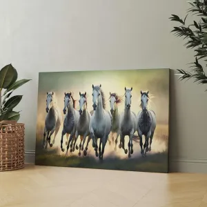Seven Horse Painting For Wall Decoration With Frame Canvas Painting For Living Room
