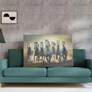 Seven Horse Painting For Wall Decoration With Frame Canvas Painting For Living Room