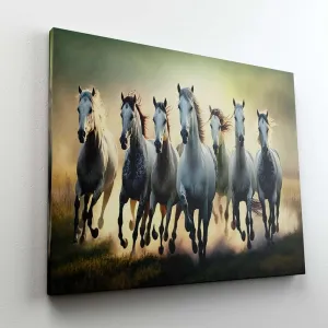 Seven Horse Painting For Wall Decoration With Frame Canvas Painting For Living Room