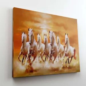 Seven Horse Painting For Wall Decoration With Frame Canvas Painting For Living Room