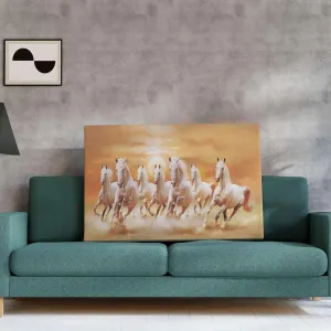 Seven Horse Painting For Wall Decoration With Frame Canvas Painting For Living Room
