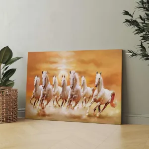 Seven Horse Painting For Wall Decoration With Frame Canvas Painting For Living Room