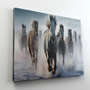Seven Horse Painting For Wall Decoration With Frame Canvas Painting For Living Room