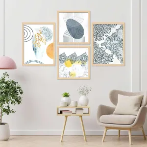 Framed Painting Set of Four for Wall Painting Decoration