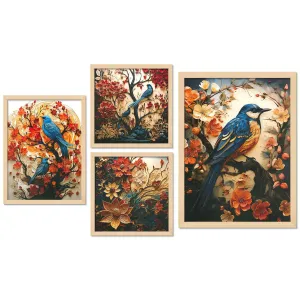 Framed Painting Set of Four for Wall Painting Decoration
