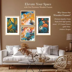 Framed Painting Set of Four for Wall Painting Decoration