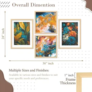 Framed Painting Set of Four for Wall Painting Decoration