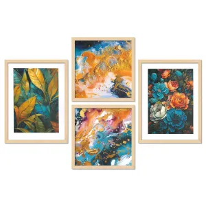 Framed Painting Set of Four for Wall Painting Decoration