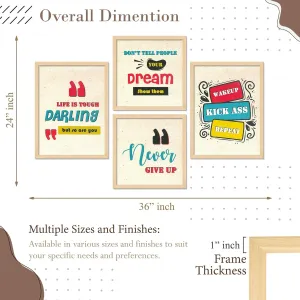 Framed Painting Set of Four for Wall Painting Decoration