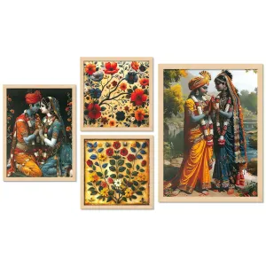 Framed Painting Set of Four for Wall Painting Decoration
