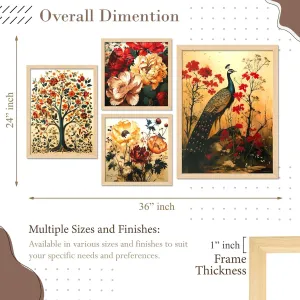 Framed Painting Set of Four for Wall Painting Decoration