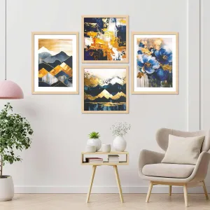 Framed Painting Set of Four for Wall Painting Decoration